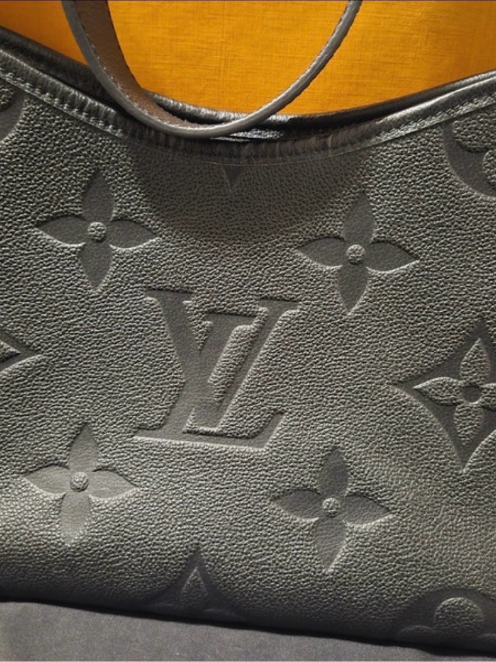 Louis Vuitton Black Monogram Empreinte Shoulder Bag with Navy Interior - Picture 4 of 8